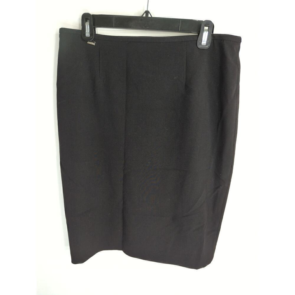 Calvin Klein Women's Solid Stretch Back Zipper‎ Pencil Skirts Black Size 10